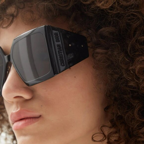 Dior DIORSOLAR S1U 10A0 BRAND NEW Sunglasses Black Smoke Square Oversized Women - Picture 12 of 14